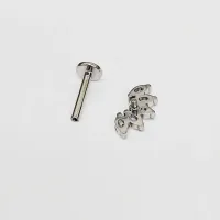 Labret Cluster em Titânio com 5 Pedras Navete 1.2mm - TIT18 - Foto 3