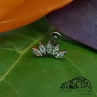 Labret em TITÂNIO  com 5 Pedras Navete 1053 - Foto 2