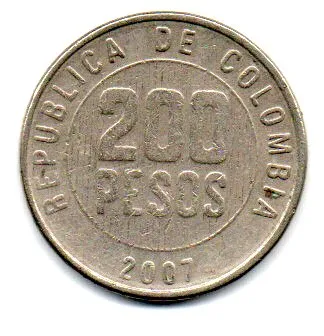 Colômbia - 2007 - 200 Pesos