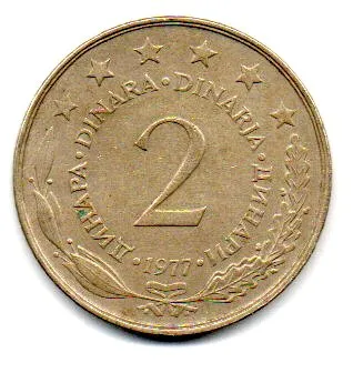 Iugoslávia - 1977 - 2 Dinara