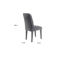 Conjunto Mesa com Vidro Pés Madeira Maciça 6 Cadeiras Madeira Tecido A40 Móveis - Foto 4