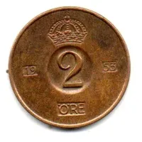 Suécia - 1953 - 2 Ore