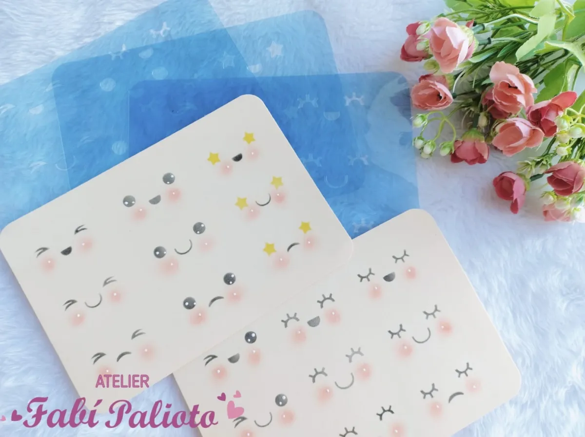 M27   Marcadores de Expressões Olhos Kawaii 2 - Tamanho 5cm  Imagem