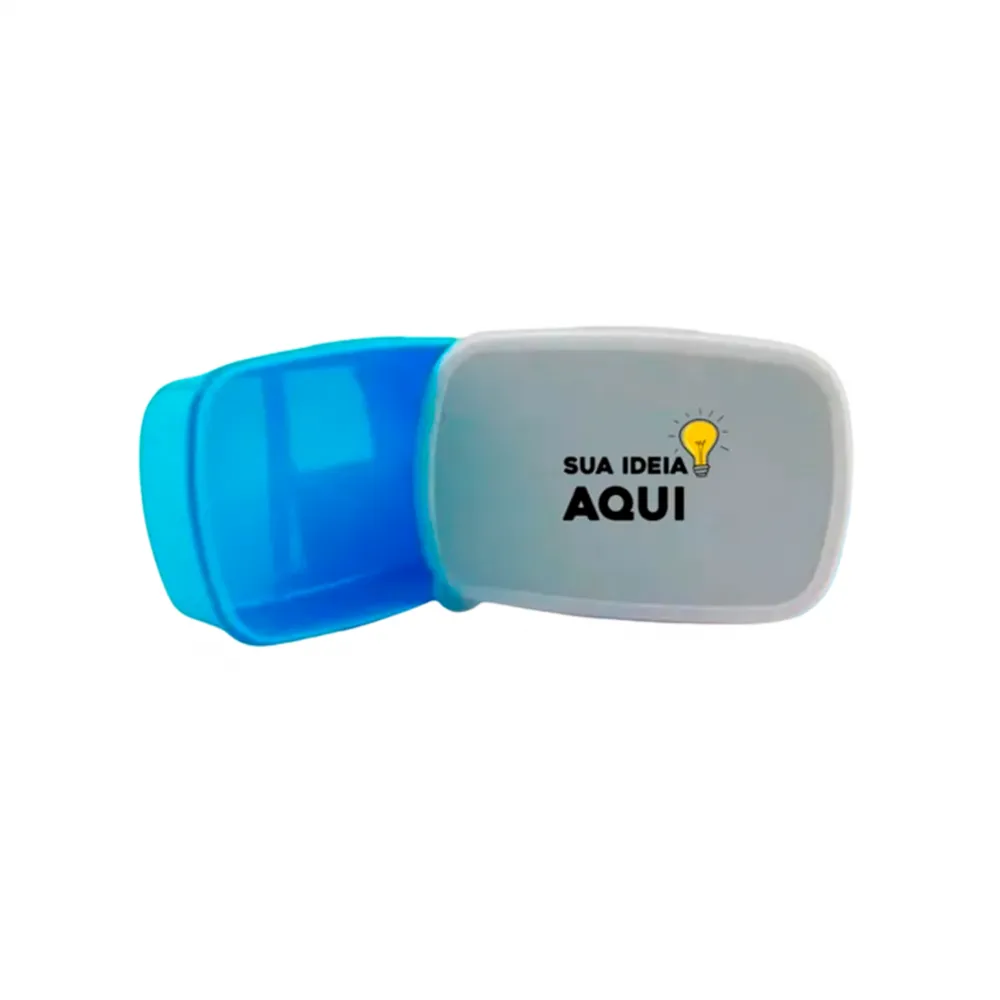 Pote de Marmita Azul Retangular