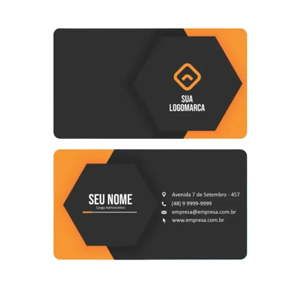 Cartão de Visita 300gr- Verniz Localizado / Laminação Fosca - Borda Arredonda