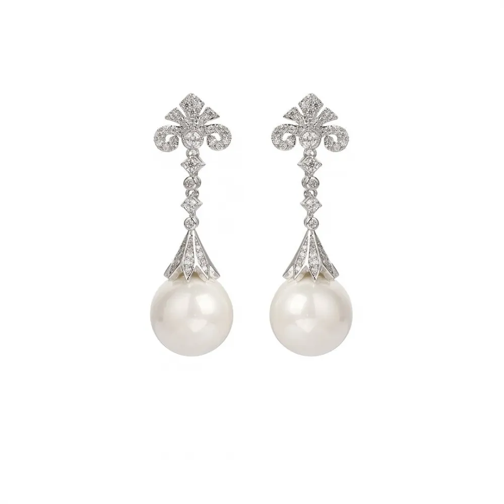 Brinco Coleção pérola pedras micro zircônias cravejadas uma combinação clássica e elegante, antialérgico semijoia de luxo.