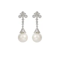 Brinco Coleção pérola pedras micro zircônias cravejadas uma combinação clássica e elegante, antialérgico semijoia de luxo.