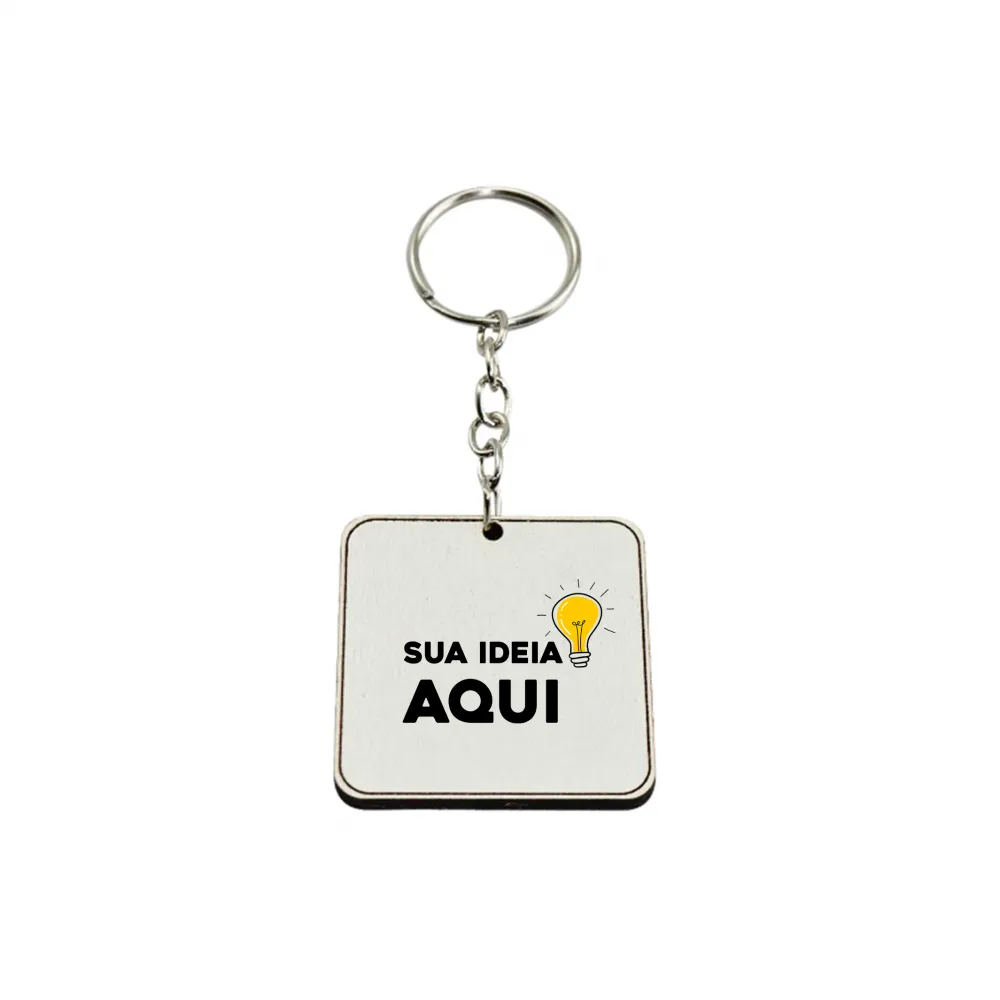 Chaveiro de MDF Texturizado Quadrado 4x4 cm 