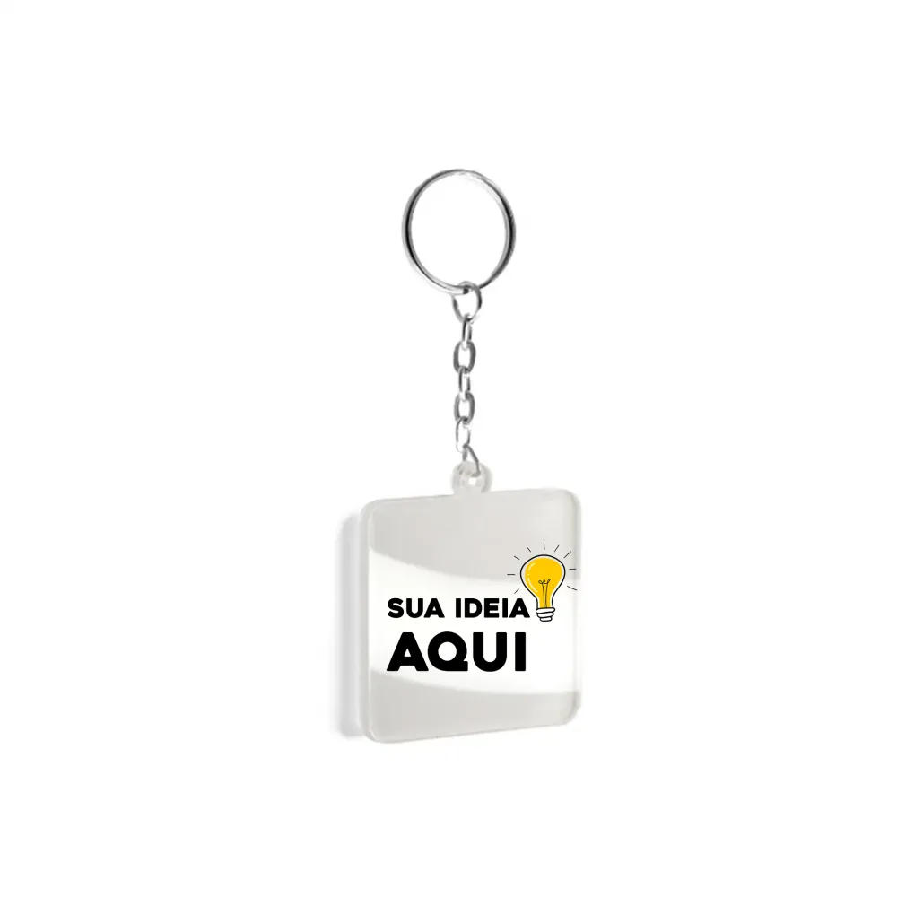 Chaveiro Acrílico Cristal 5x5 cm 
