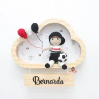 Menino - Futebol - Camisa e Bermuda - 3 balões + Bola  - Nuvem M - Porta Maternidade