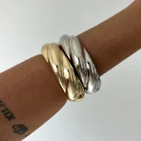 Bracelete Grosso Trançado - Ródio Branco - Foto 2
