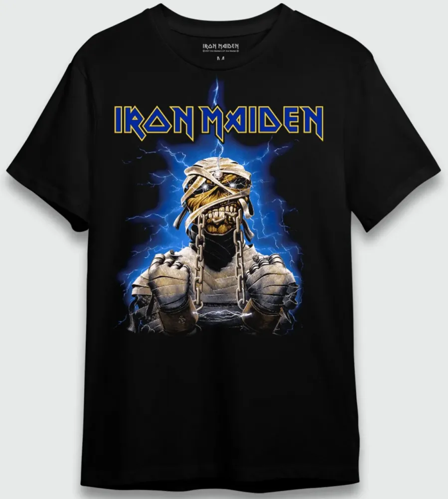 CAMISETA PLUS SIZE IRON MAIDEN POWERSLAVE MUMMY