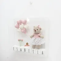 Ursinha - 7 corações  - Quadro Acrílico Fechado - Porta Maternidade - Foto 3