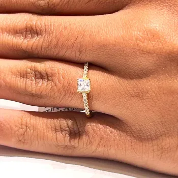 Anel solitário ouro 18k - RAT416 - Foto 2