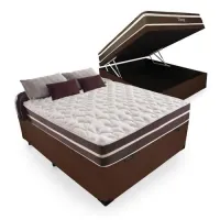  Baú casal BL bioflex 30cm+12 pes  + colchão Molas ensacadas Clássico 64 cm Oferta!  - Foto 3