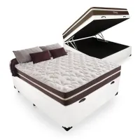  Baú casal blindado alto nível  + colchão Molas ensacadas Clássico 64 cm Oferta!  - Foto 4