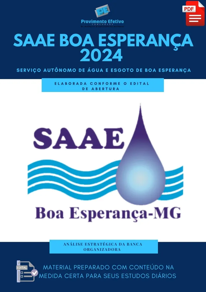 Apostila SAAE Boa Esperança 2024 Imagem