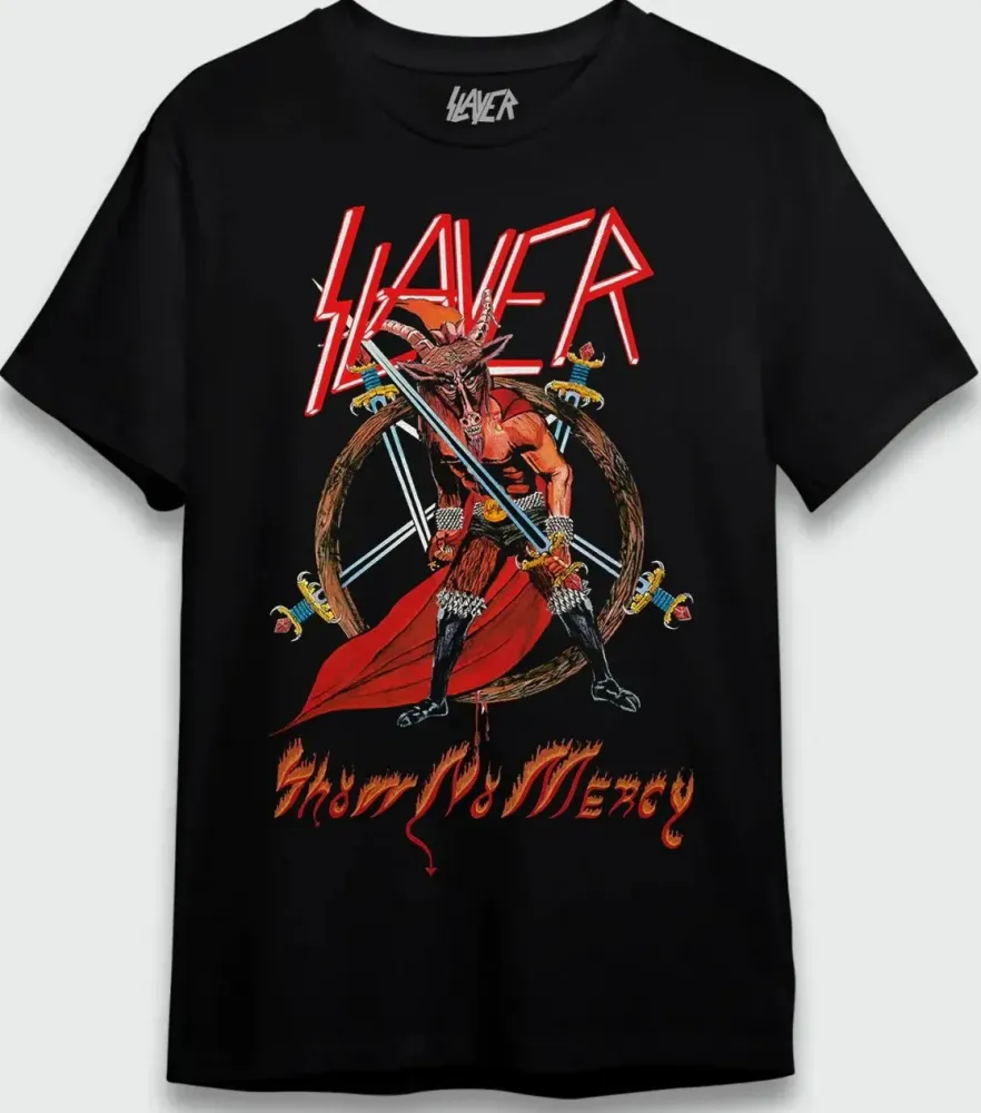 CAMISETA PLUS SIZE SLAYER SHOW NO MERCY