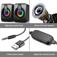 Alto-falantes Usb Luminous Game Audio Desktop - Foto 3