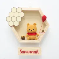 Ursinho Pooh  - Quadro Colmeia  - Porta Maternidade