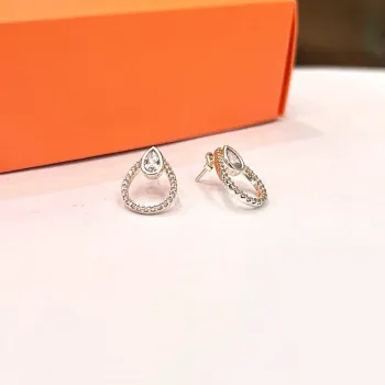 Brinco prata 925 gota dupla - 261761 - Foto 2