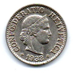 Suíça - 1933 - 5 Rappen