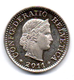 Suíça - 2011 - 10 Rappen - Proof - Espelhada