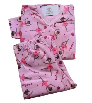 Pijama Flanelado Infantil Tamanho 8 Feminino  - Foto 2