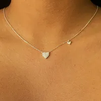 Choker de Prata Alta - Coração com Pedras - CL241 - Foto 2