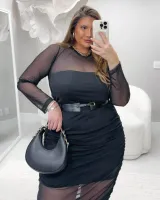 Vestido Curto Tomara Que Caia c/ Tule Drapeado Maria Francia Preto - Foto 6