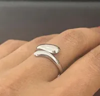 ANEL GOTA MIDI AJUSTÁVEL BANHADO A PRATA 925 - AÇO INOXIDÁVEL