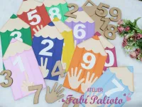 G1.691  Gabarito de Moldes em MDF  Lápis Números e Quantidades