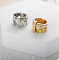 ANEL FEMININO DE LUXO, EM AÇO INOXIDÁVEL, BANHADO EM PRATA 925 - Foto 3