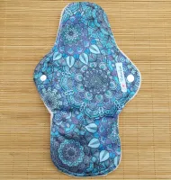 Absorvente Ecológico GG - AZUL MANDALA - Fluxo Muito Intenso Noturno