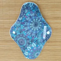 Absorvente Ecológico M - AZUL MANDALA - Fluxo Moderado Diurno