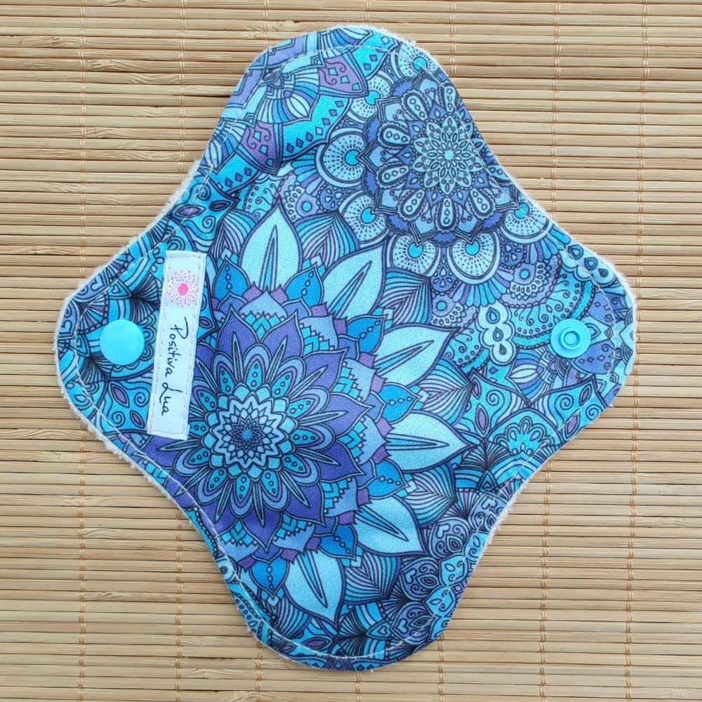 Absorvente Ecológico PP - AZUL MANDALA - Levíssimo diário Imagem