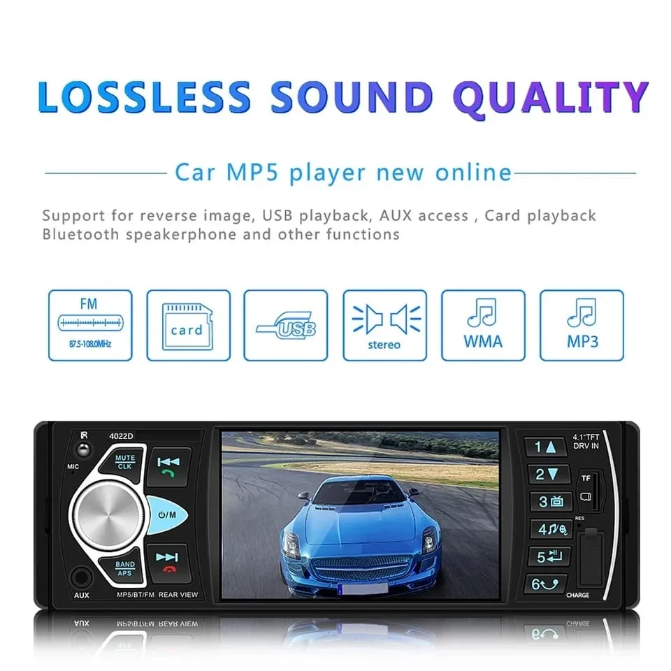 Multimidia 1 Din Tela 5 Pol / Radio / MP3 / Videos Imagem
