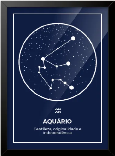 Quadro Signos do Zodíaco Aquário - Frete Grátis
