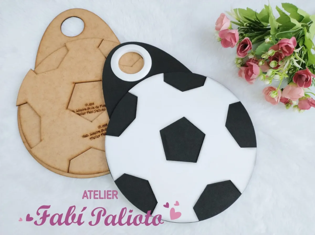 G1.693 Gabarito de Moldes em MDF Lixeira Bola de Futebol