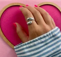 ANEL GOTA, ANTIALÉRGICO, REGULÁVEL, BANHADO A PRATA 925