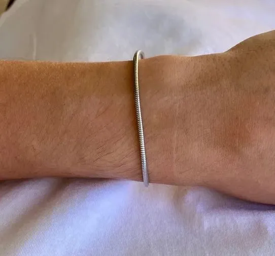 PULSEIRA MASCULINA EM AÇO INOX RABO DE RATO, ANTIALÉRGICA