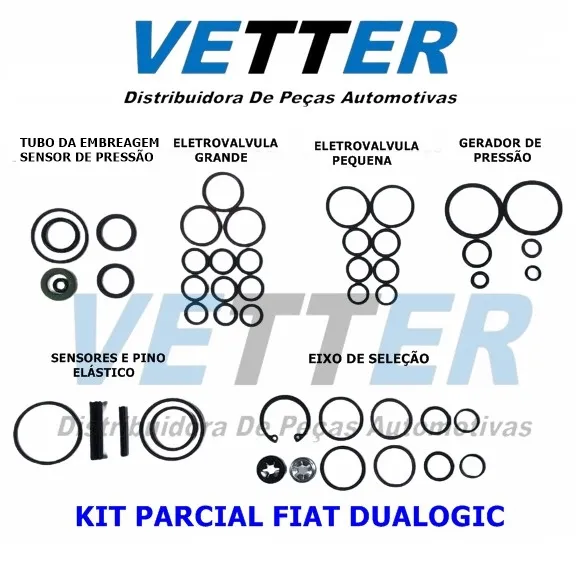 KIT VEDAÇÕES CÂMBIO AUTOMATIZADO PARCIAL FIAT DUALOGIC  