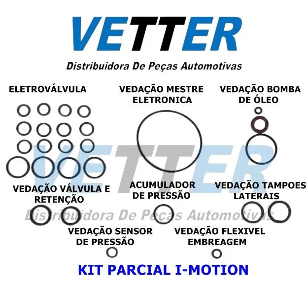 KIT VEDAÇÕES CAMBIO IMOTION VW KIT COM ANEIS  E TAMPAO KIT PARCIAL VT3007 Imagem