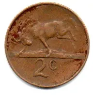 África do Sul - 1967 - 2 Cents - Foto 2