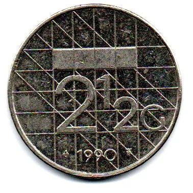 Holanda - 1990 - 2 1/2 Gulden