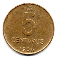 Argentina - 1986 - 5 Centavos