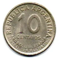 Argentina - 1950 - 10 Centavos - Comemorativa Ano do Libertador General San Martin