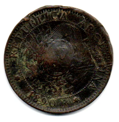 Argentina - 1890 - 2 Centavos - UTG - C/ Mossas