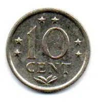 Antilhas Holandesas - 1971 - 10 Cent - Foto 2