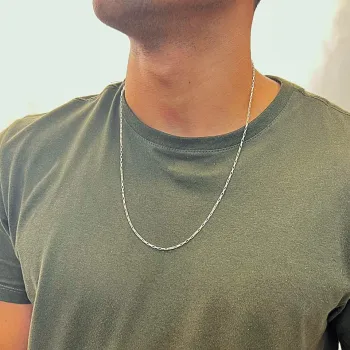 Corrente de prata 950 alongada  - 60 cm - 210276 - Foto 2